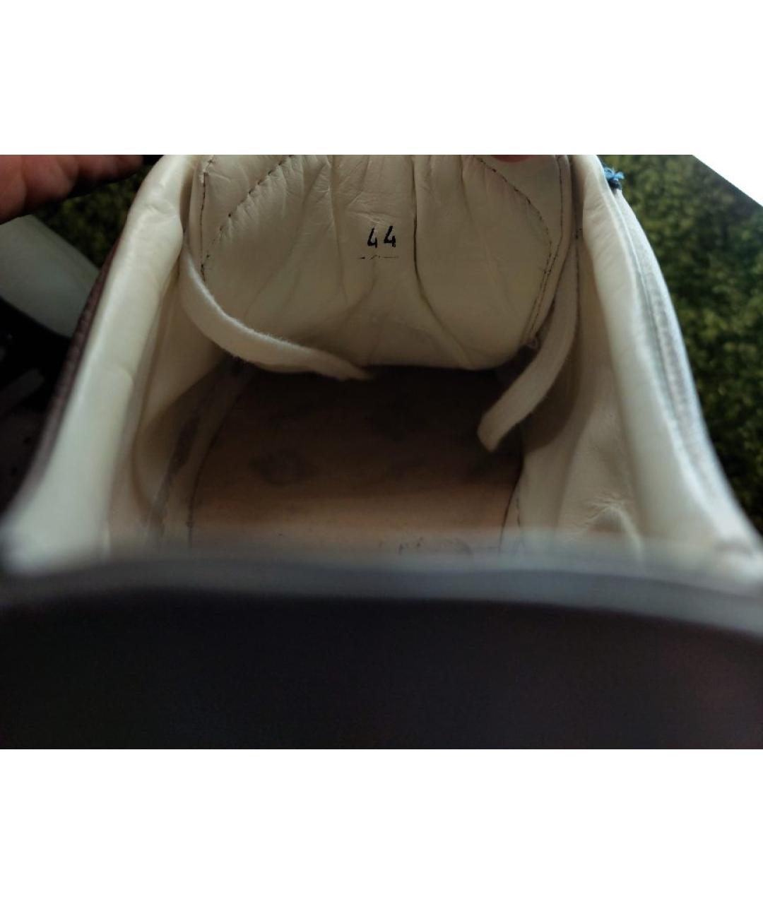 MONCLER Белые кожаные низкие кроссовки / кеды, фото 7