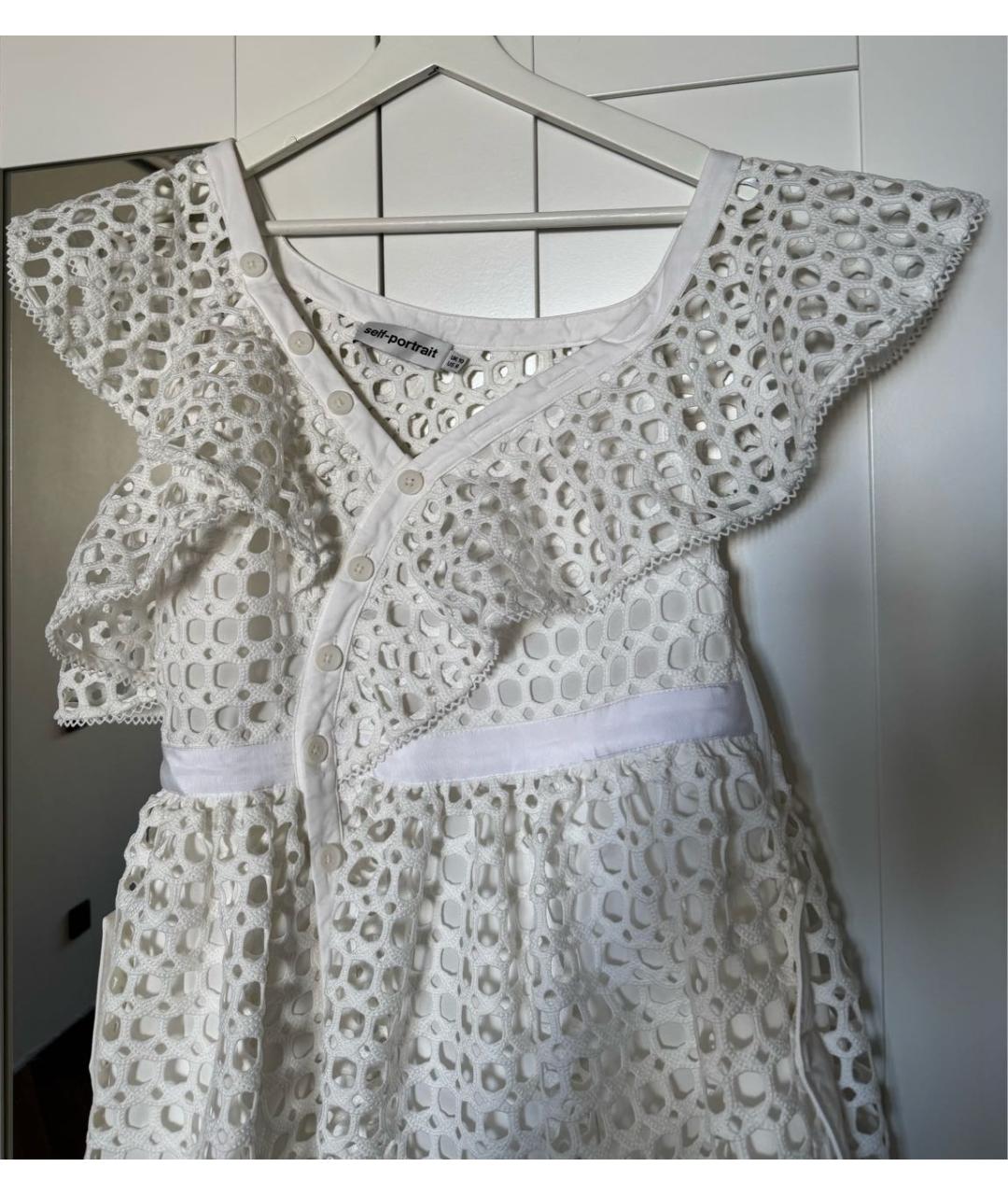 SELF-PORTRAIT Белое полиэстеровое коктейльное платье, фото 3