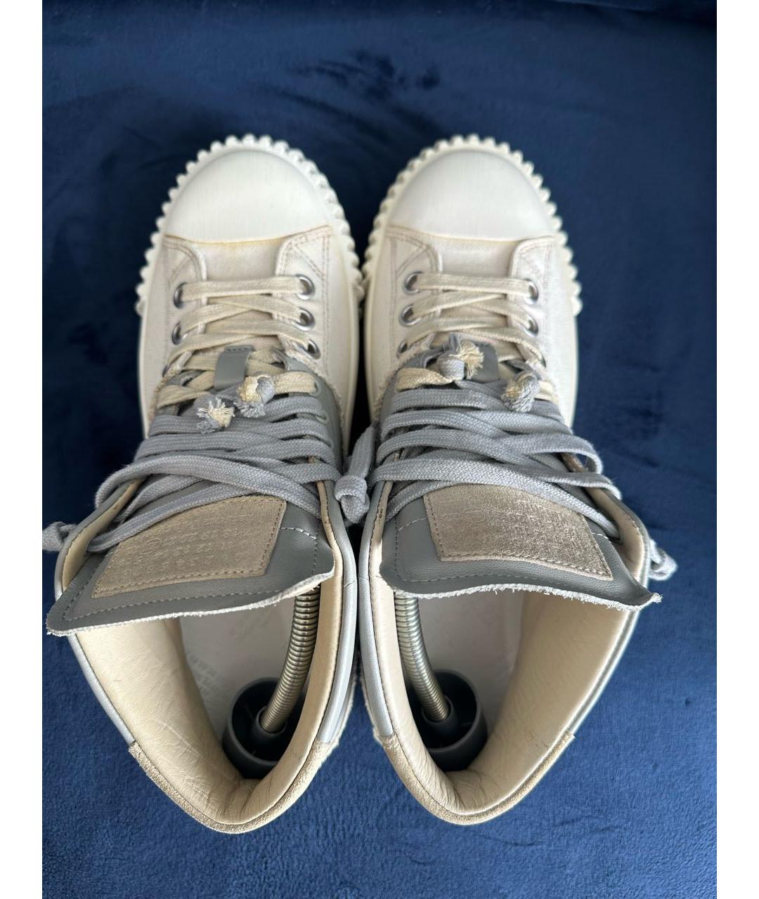 MAISON MARGIELA Бежевые кожаные высокие кроссовки / кеды, фото 3