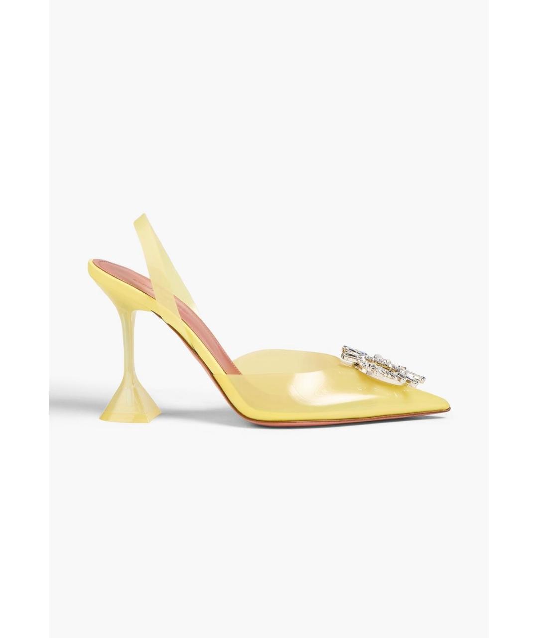 Amina Muaddi Желтые туфли, фото 5