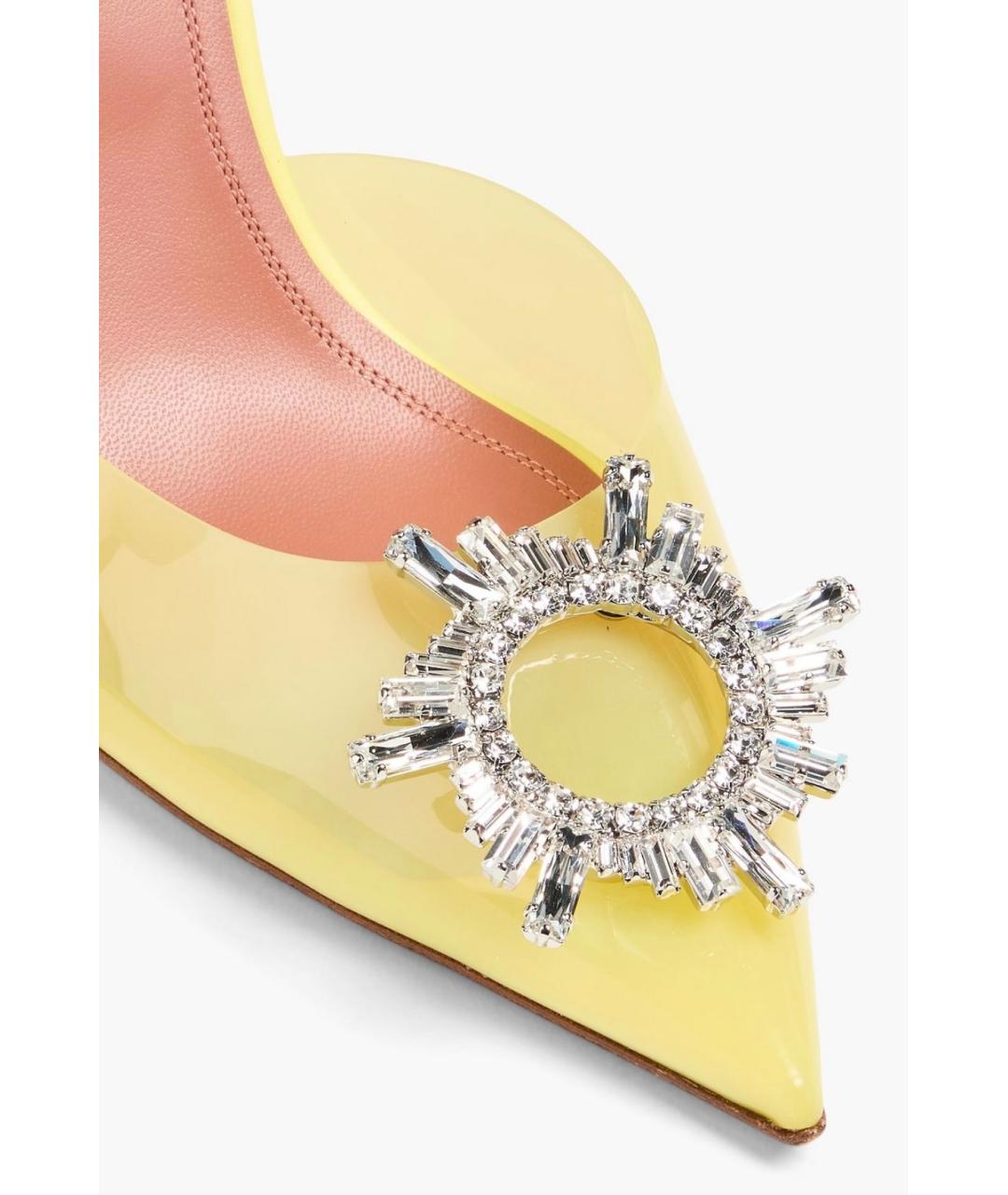 Amina Muaddi Желтые туфли, фото 4