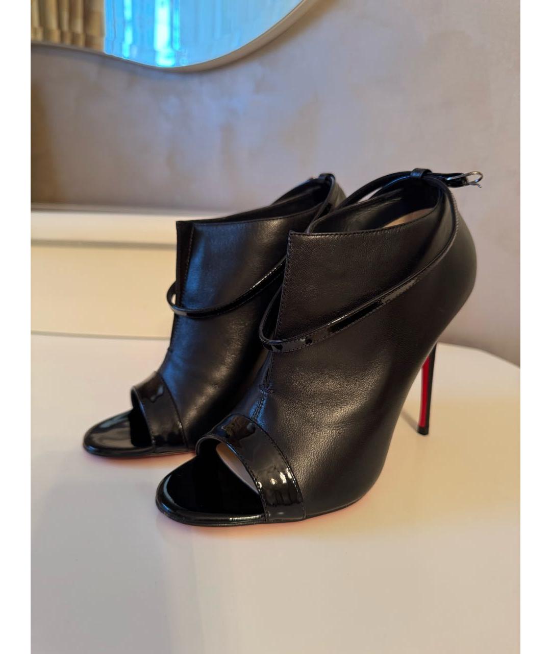 CHRISTIAN LOUBOUTIN Черные кожаные ботильоны, фото 3