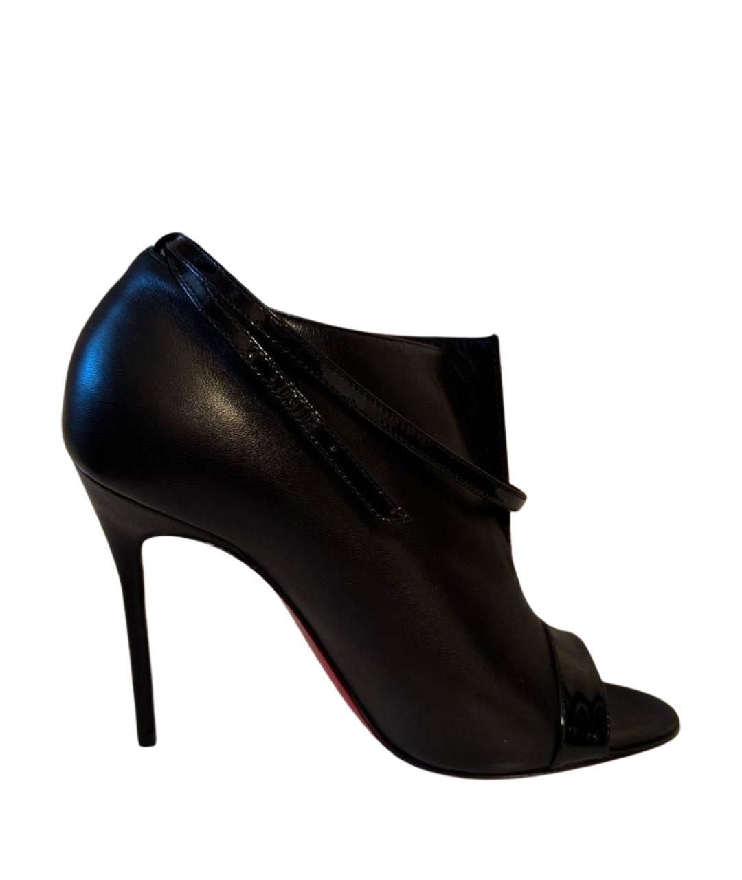 CHRISTIAN LOUBOUTIN Черные кожаные ботильоны, фото 1