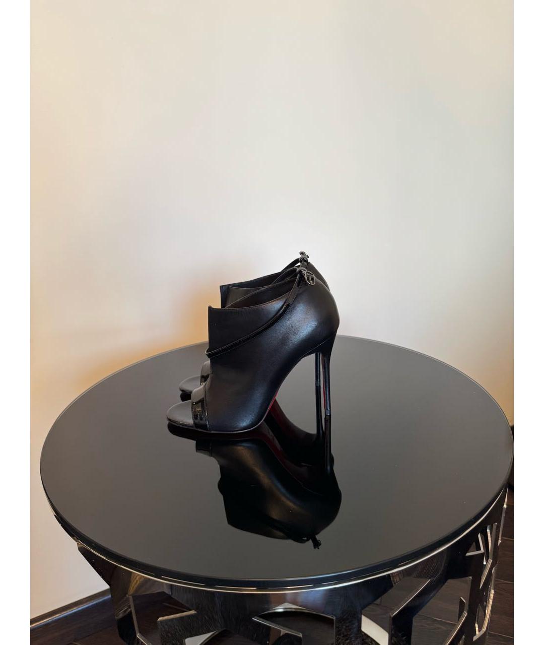 CHRISTIAN LOUBOUTIN Черные кожаные ботильоны, фото 6