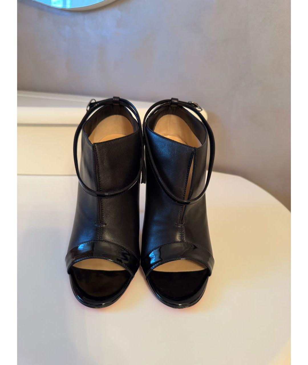 CHRISTIAN LOUBOUTIN Черные кожаные ботильоны, фото 2