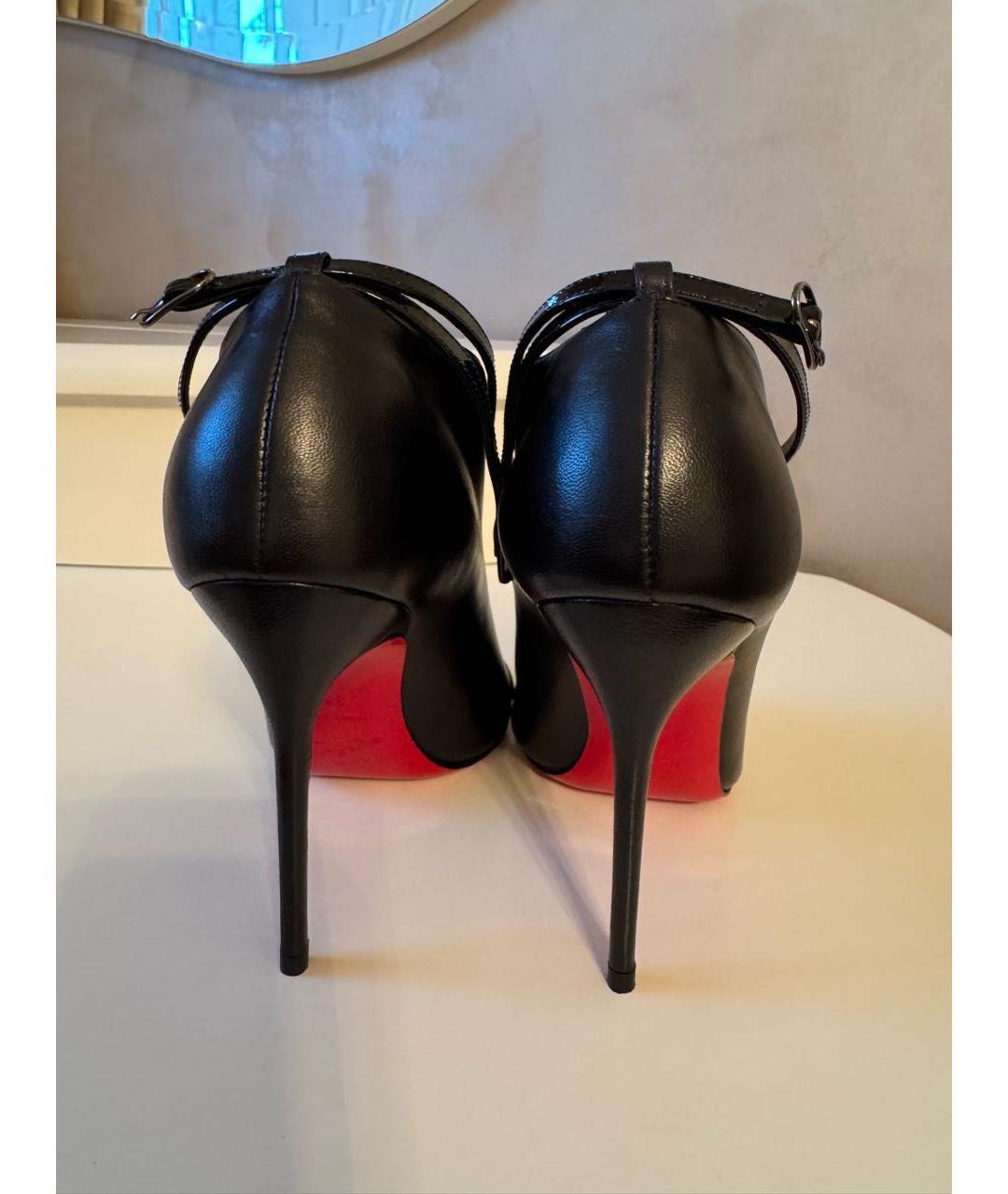 CHRISTIAN LOUBOUTIN Черные кожаные ботильоны, фото 4