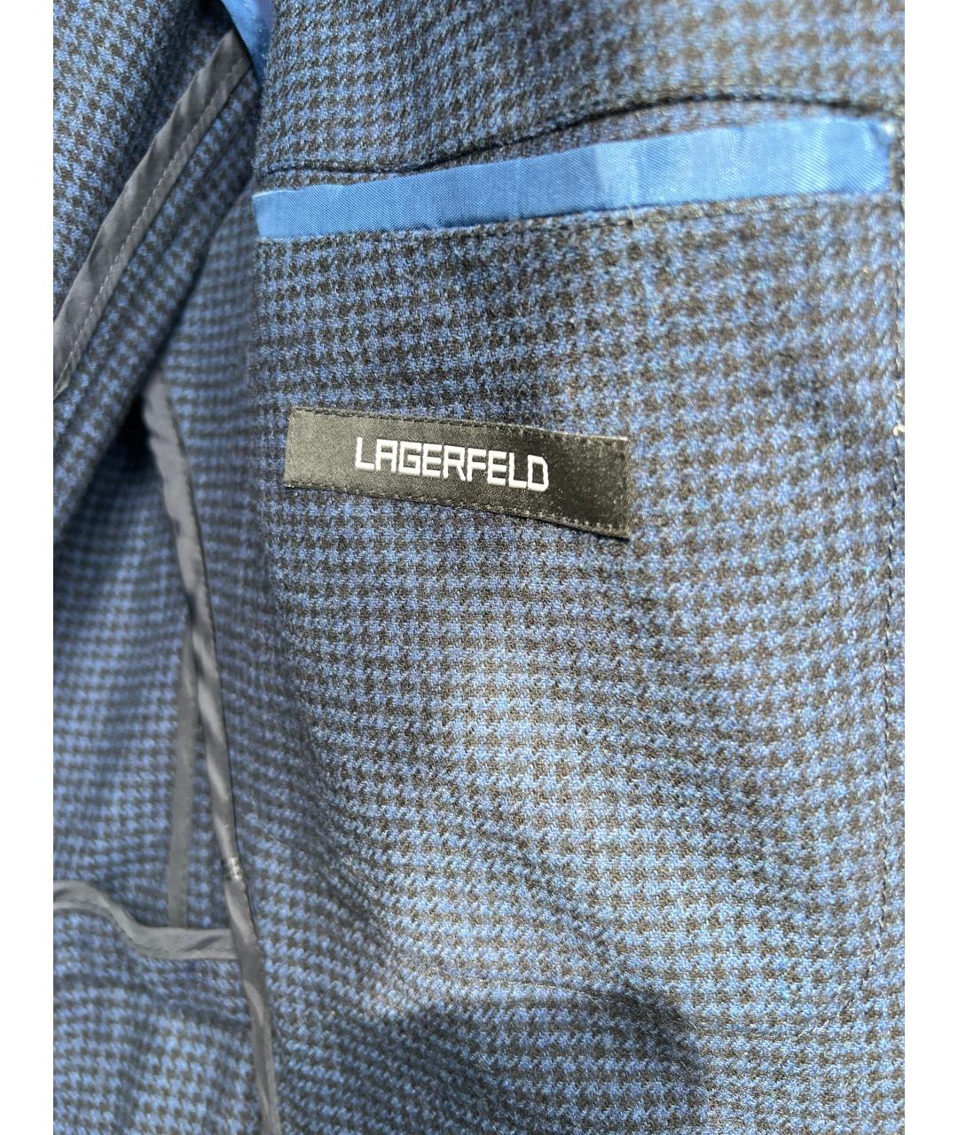 KARL LAGERFELD Темно-синий шерстяной пиджак, фото 5