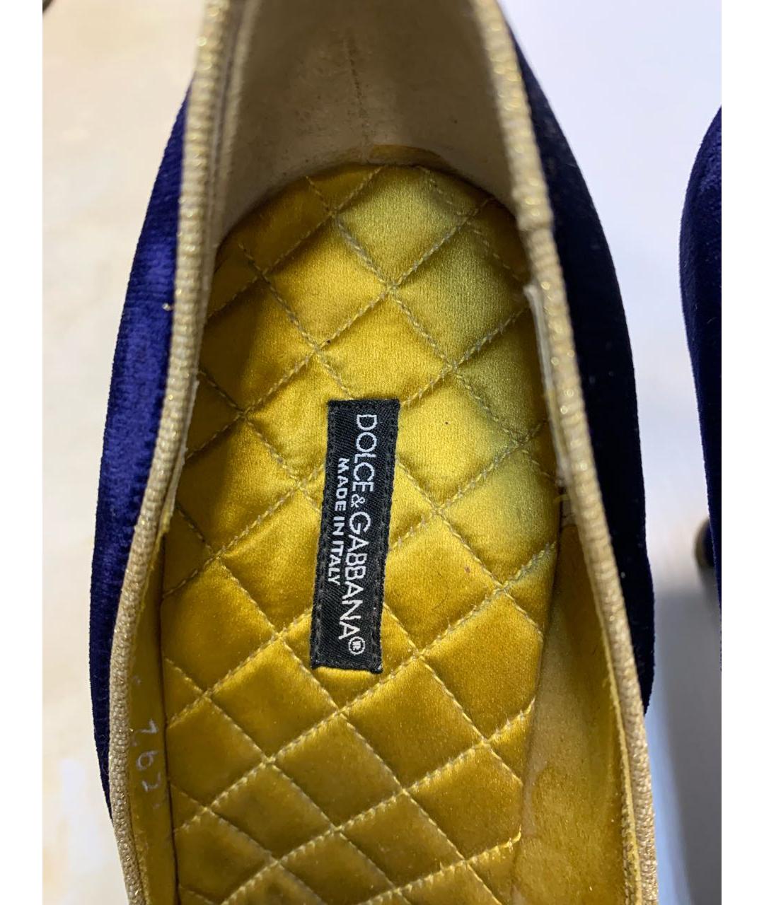 DOLCE&GABBANA Синие бархатные туфли, фото 4