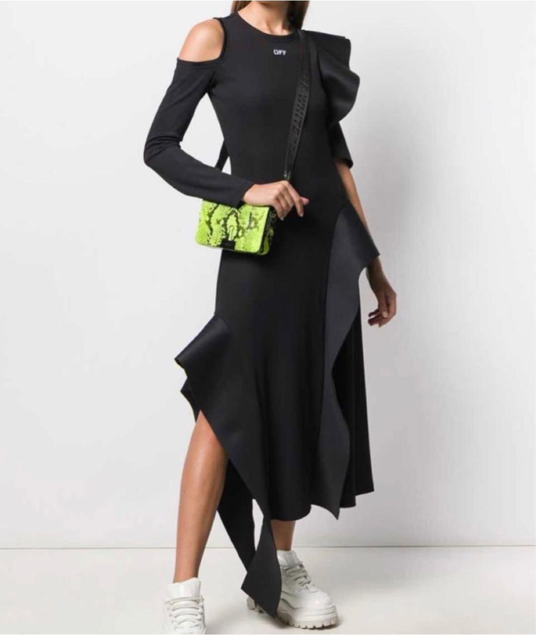 OFF-WHITE Черное полиэстеровое повседневное платье, фото 4