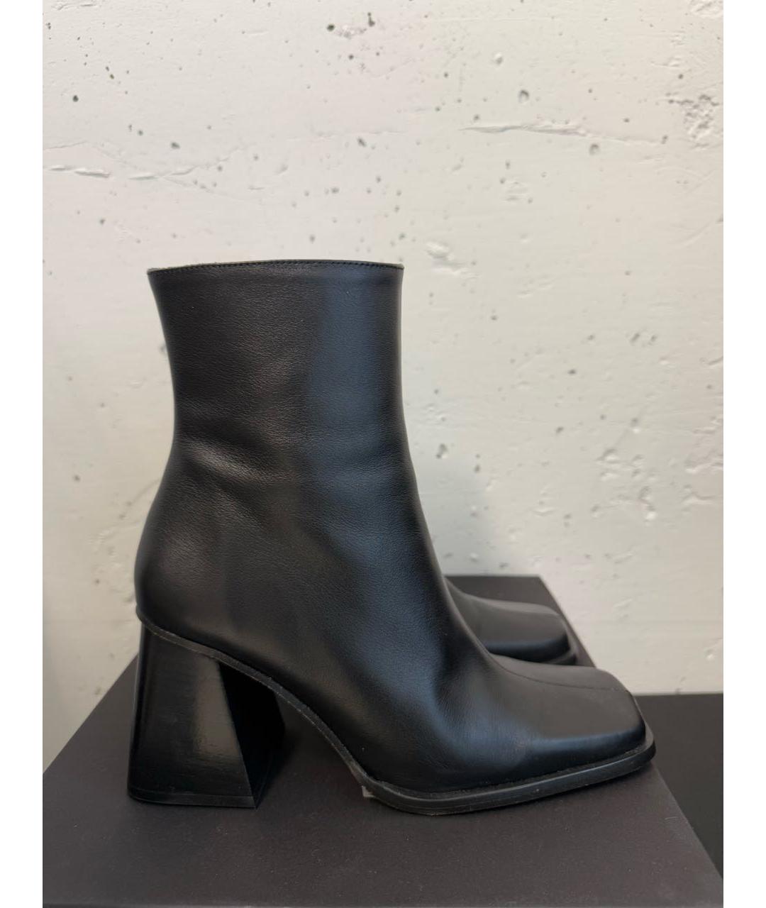 ALOHAS Черные кожаные ботильоны, фото 7