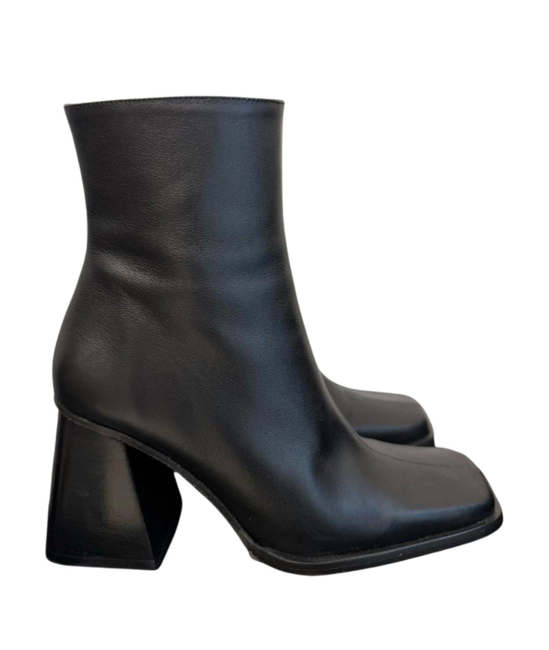 ALOHAS Черные кожаные ботильоны, фото 1