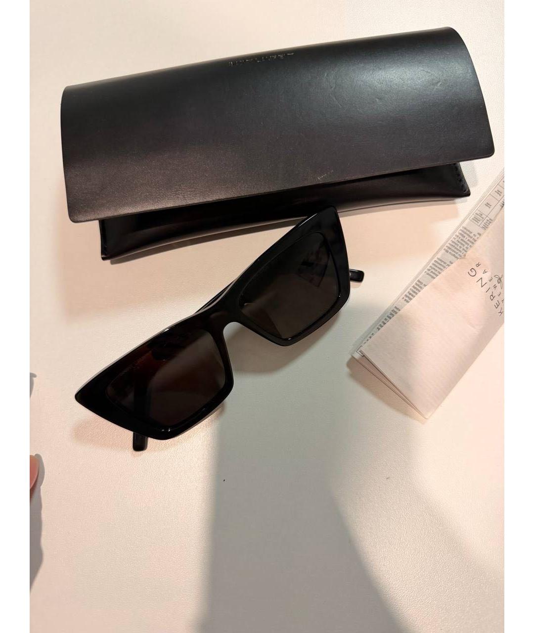 SAINT LAURENT Черные пластиковые солнцезащитные очки, фото 5