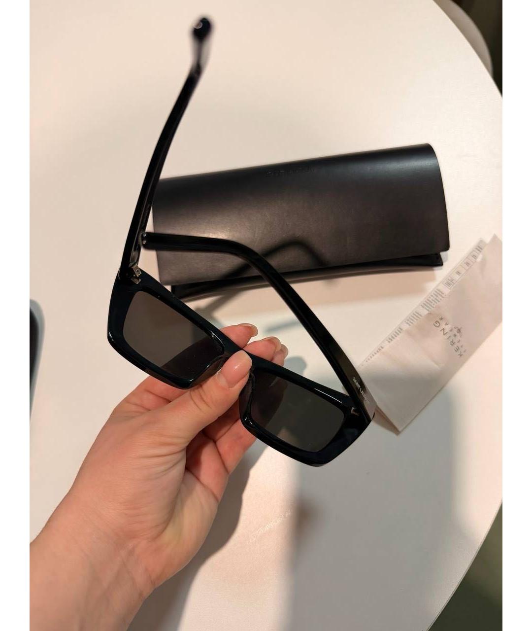 SAINT LAURENT Черные пластиковые солнцезащитные очки, фото 3