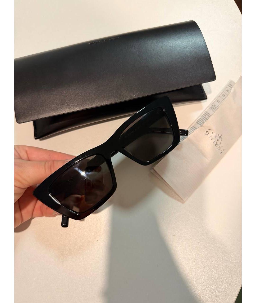 SAINT LAURENT Черные пластиковые солнцезащитные очки, фото 4