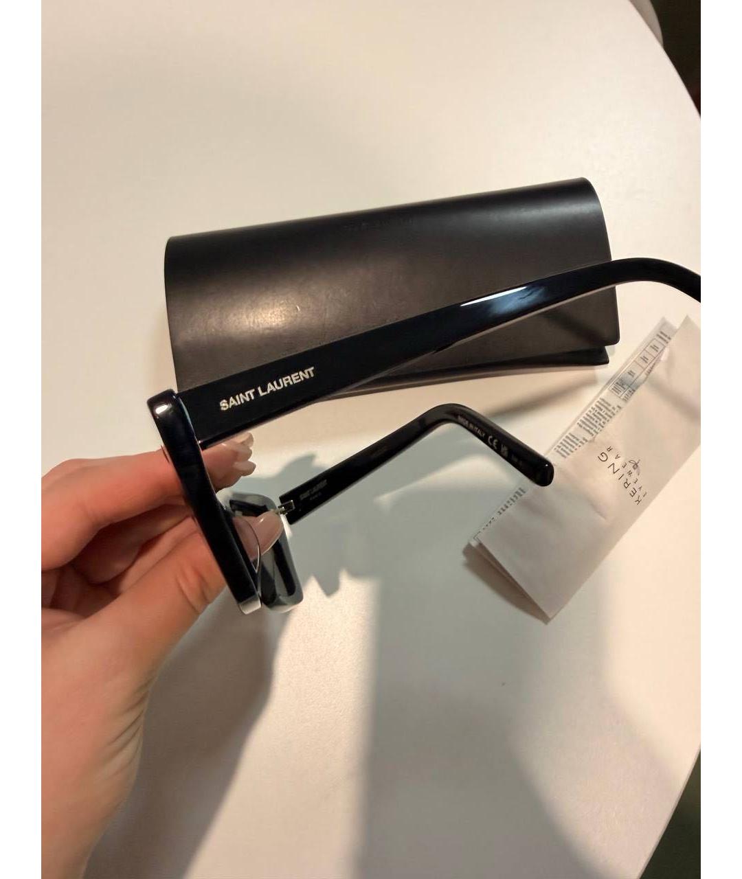 SAINT LAURENT Черные пластиковые солнцезащитные очки, фото 2