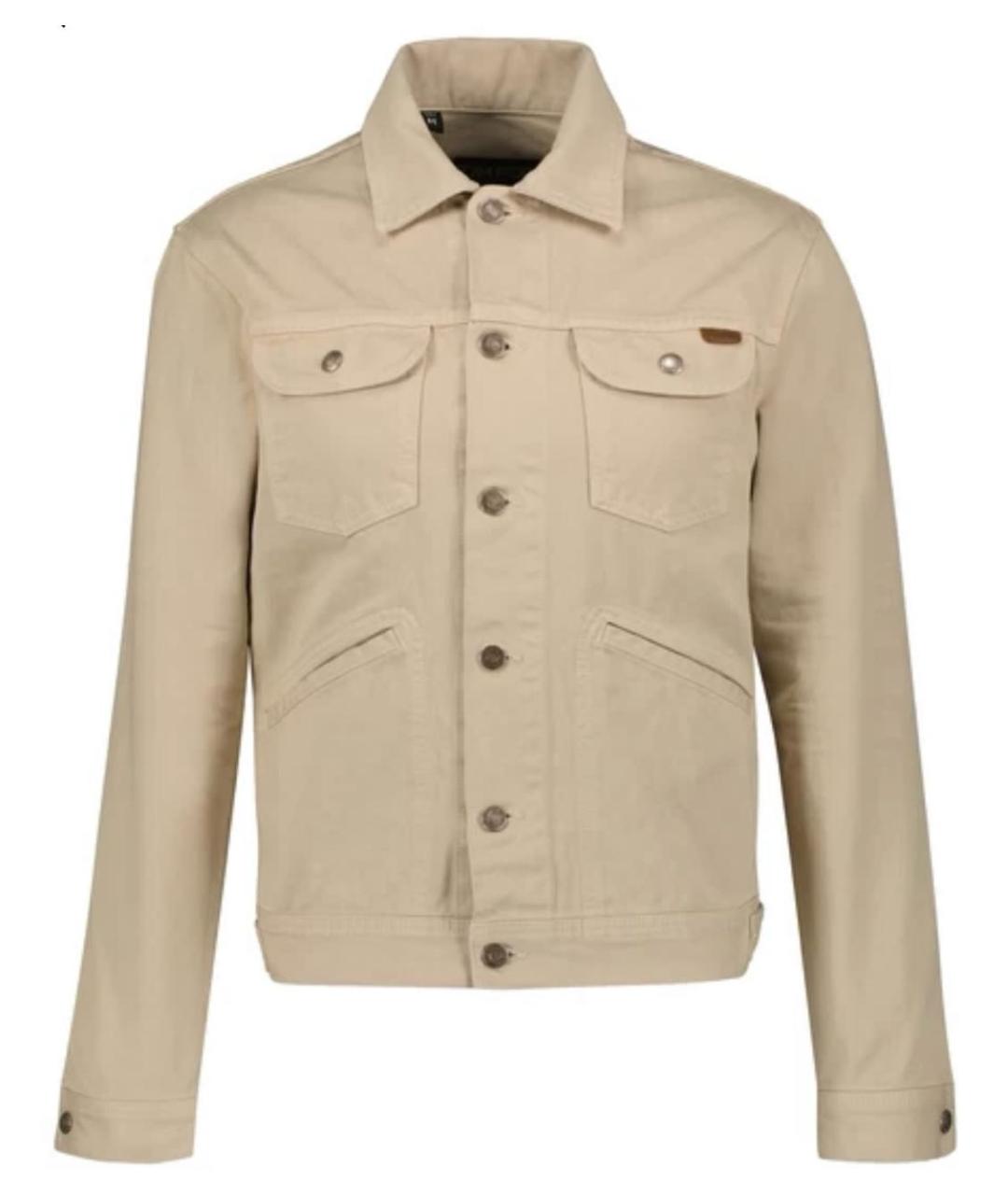 TOM FORD Бежевая хлопковая куртка, фото 4