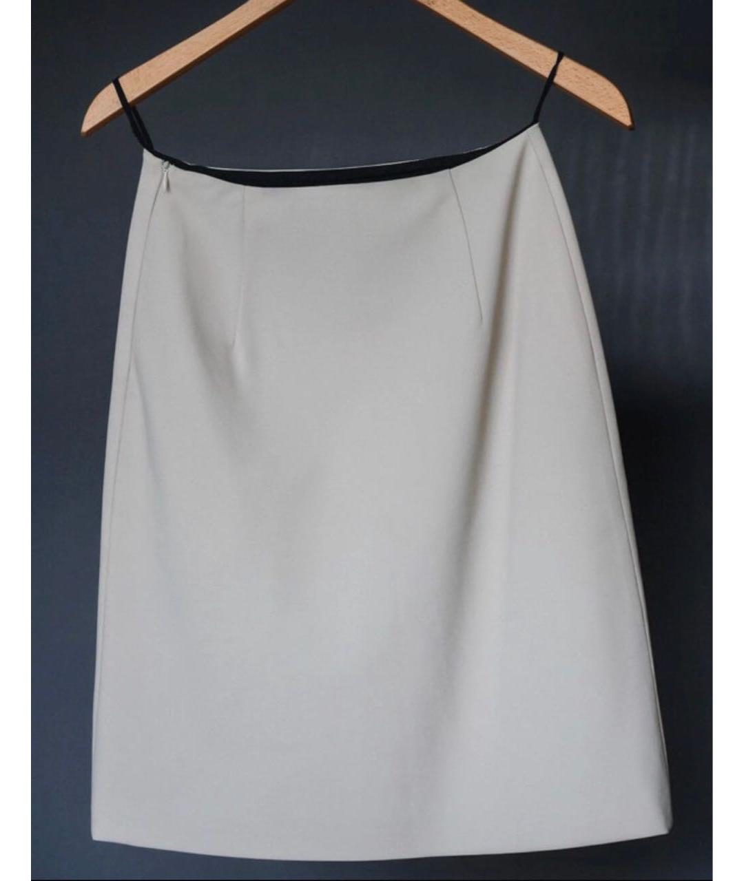 PRADA Белая полиэстеровая юбка миди, фото 5