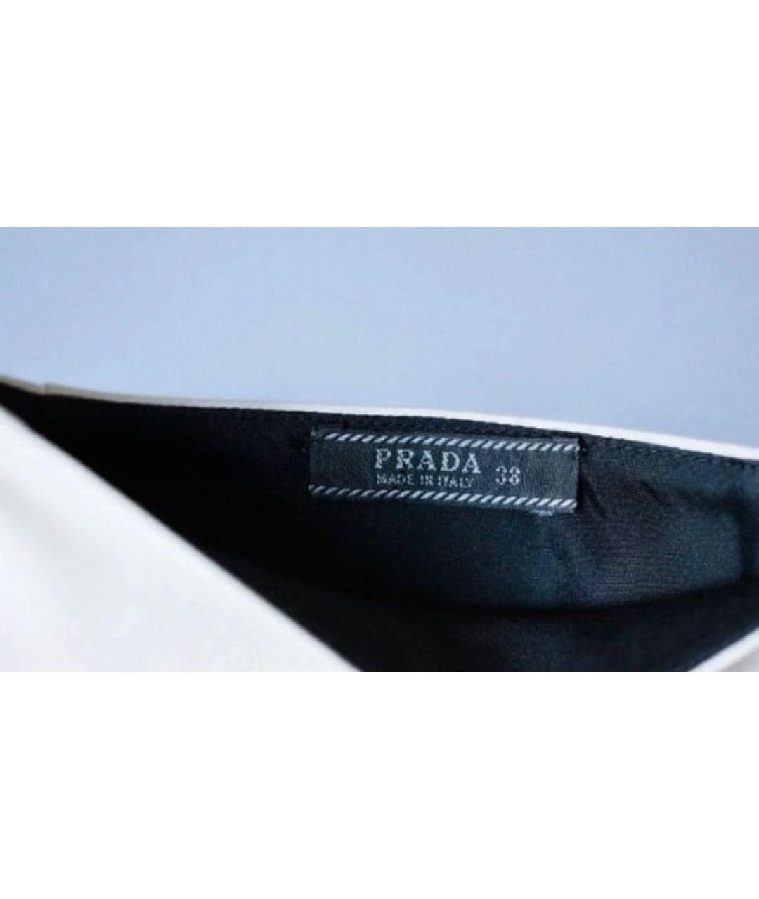 PRADA Белая полиэстеровая юбка миди, фото 3