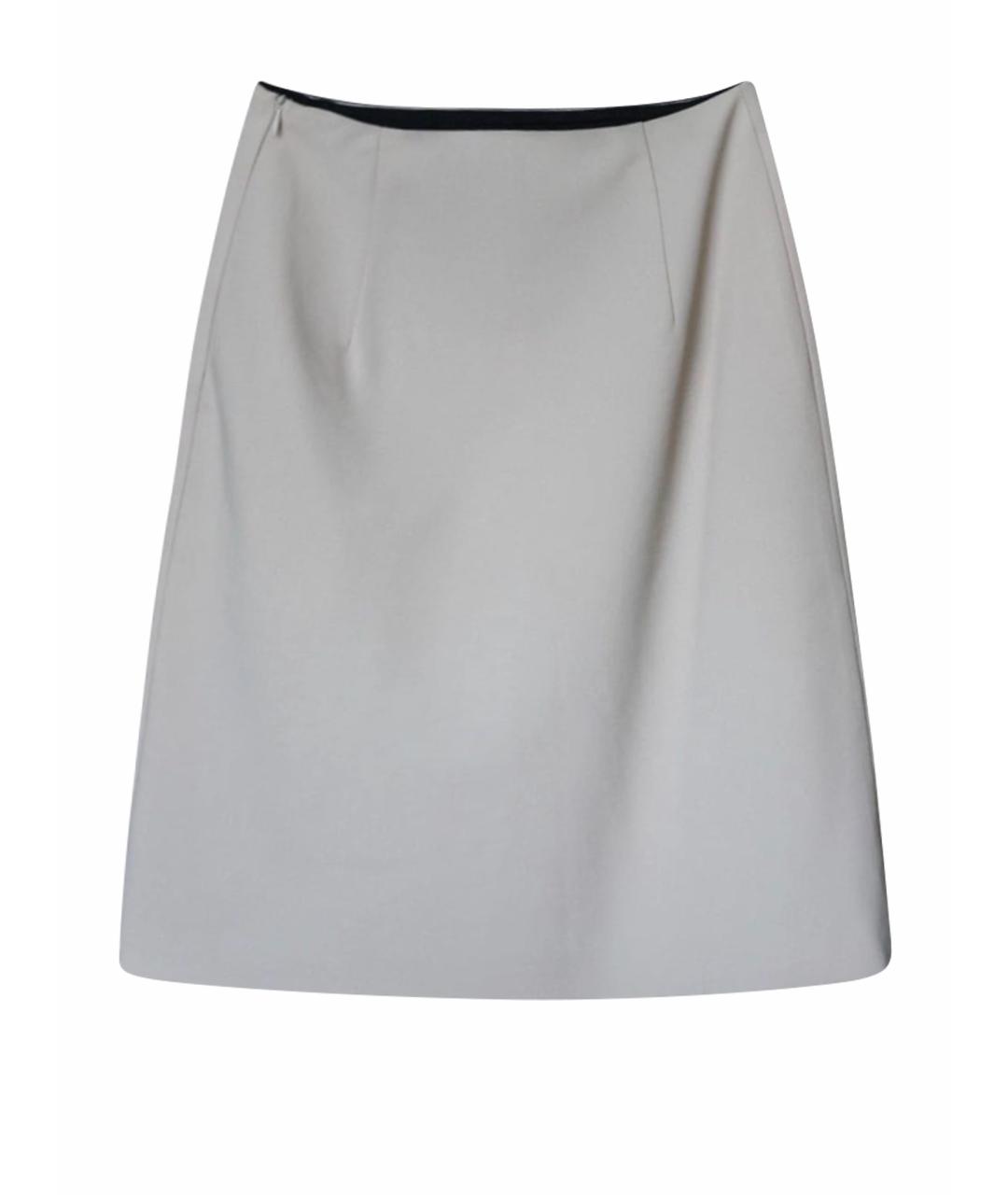 PRADA Белая полиэстеровая юбка миди, фото 1