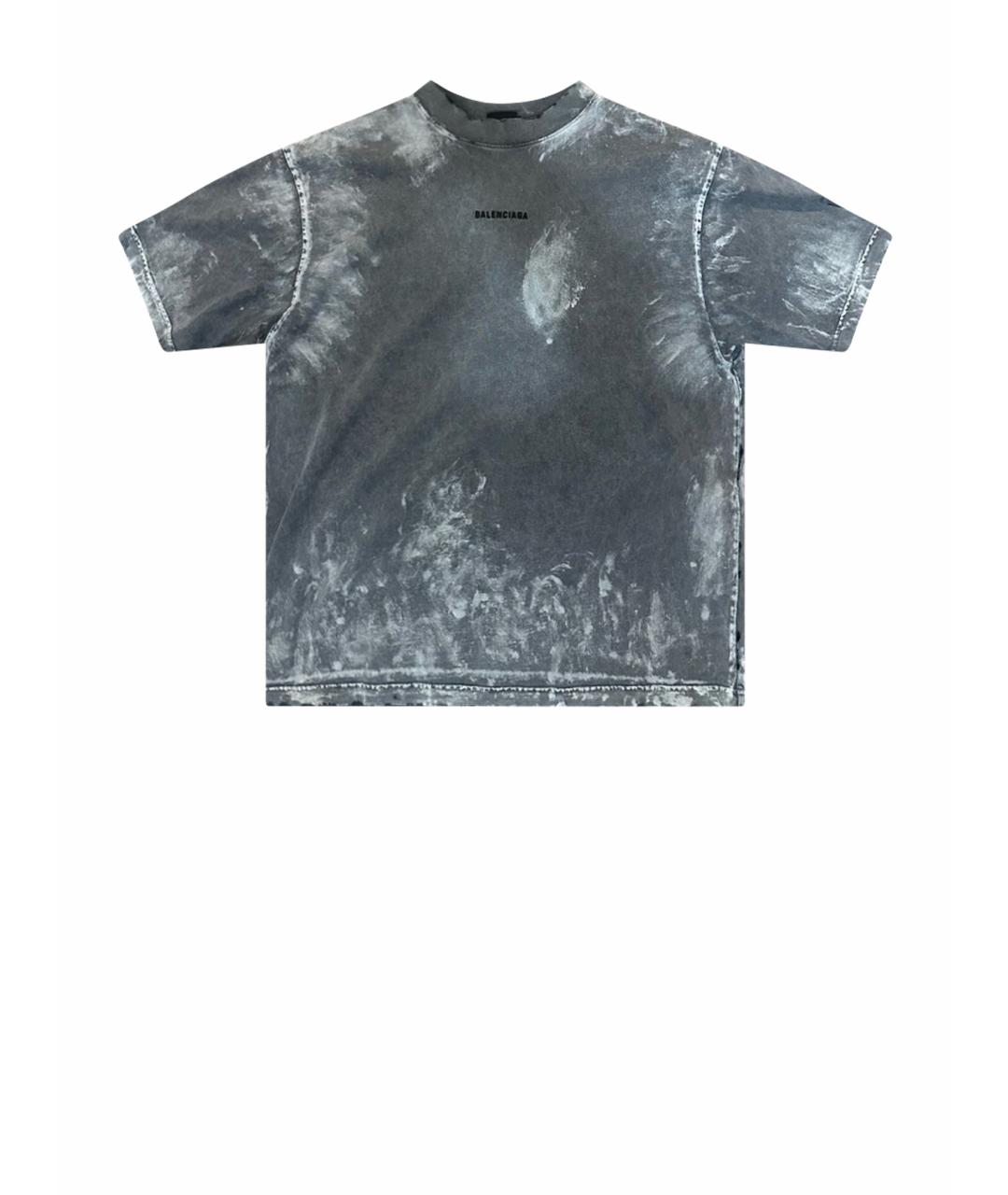BALENCIAGA Антрацитовая хлопковая футболка, фото 1