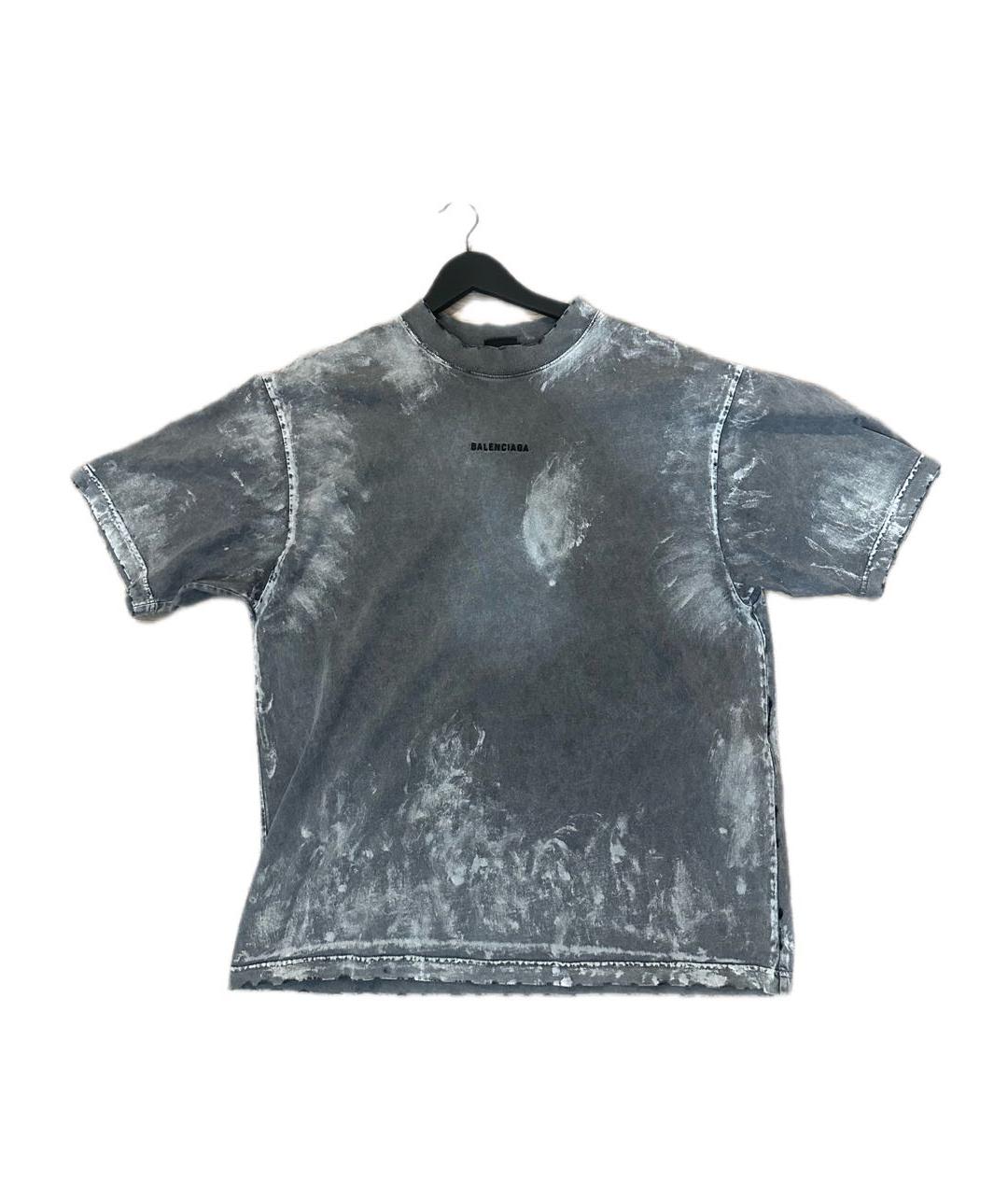 BALENCIAGA Антрацитовая хлопковая футболка, фото 5