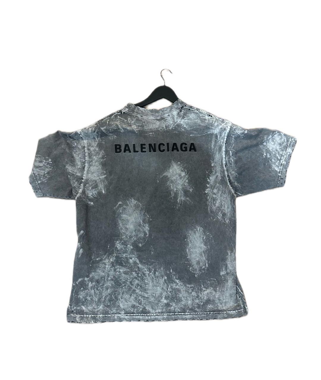 BALENCIAGA Антрацитовая хлопковая футболка, фото 2