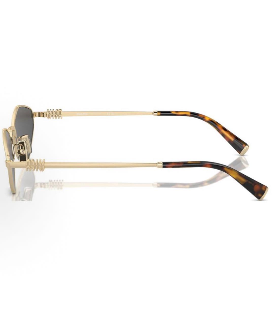 MIU MIU Золотые металлические солнцезащитные очки, фото 4
