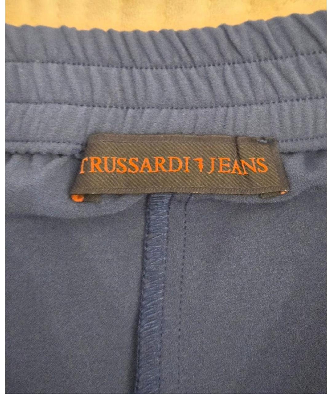 TRUSSARDI Синие брюки широкие, фото 3
