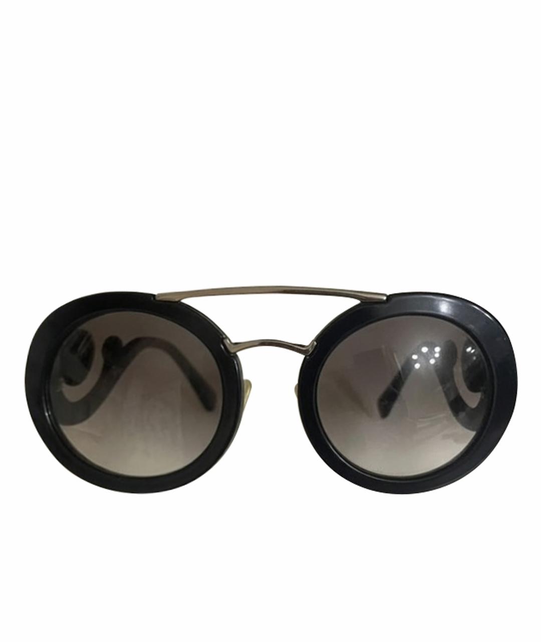 PRADA Черные пластиковые солнцезащитные очки, фото 1