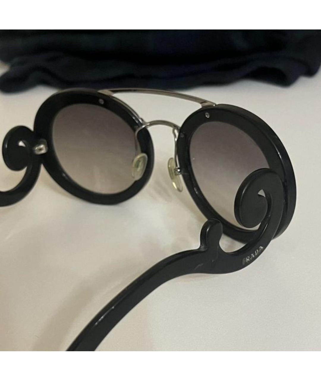 PRADA Черные пластиковые солнцезащитные очки, фото 4