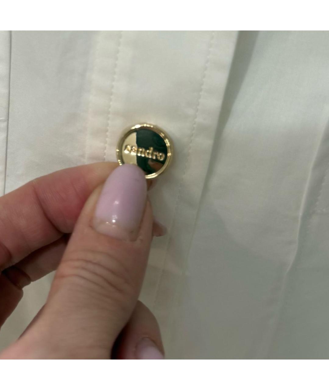 SANDRO Белая хлопковая рубашка, фото 6