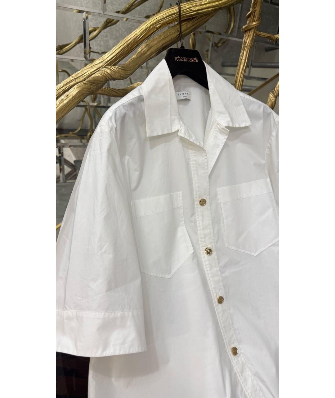 SANDRO Белая хлопковая рубашка, фото 4