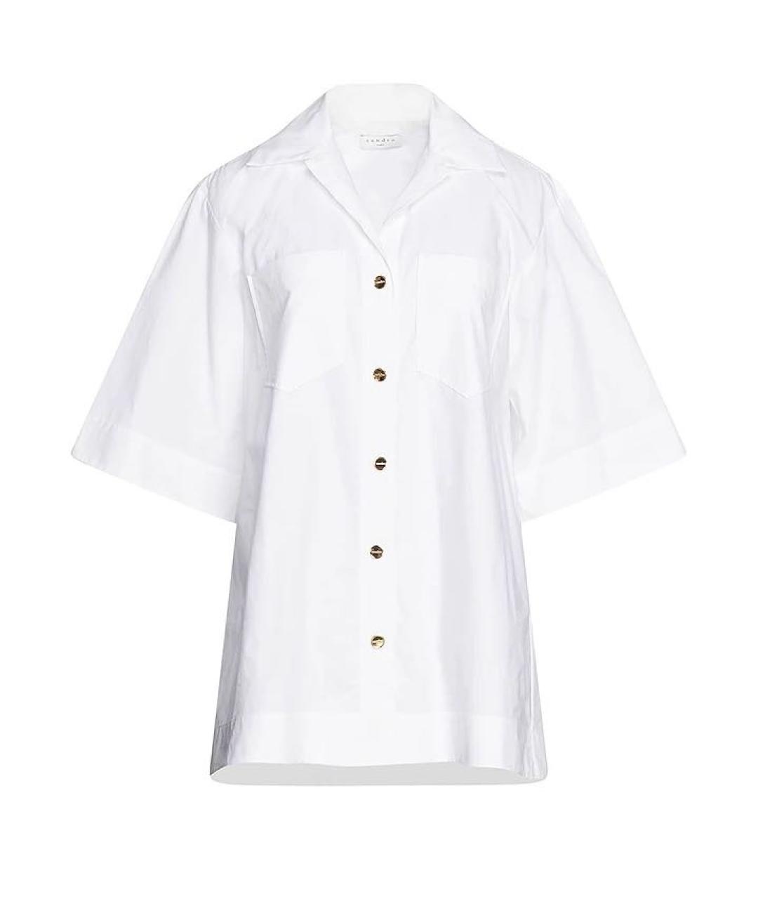 SANDRO Белая хлопковая рубашка, фото 8