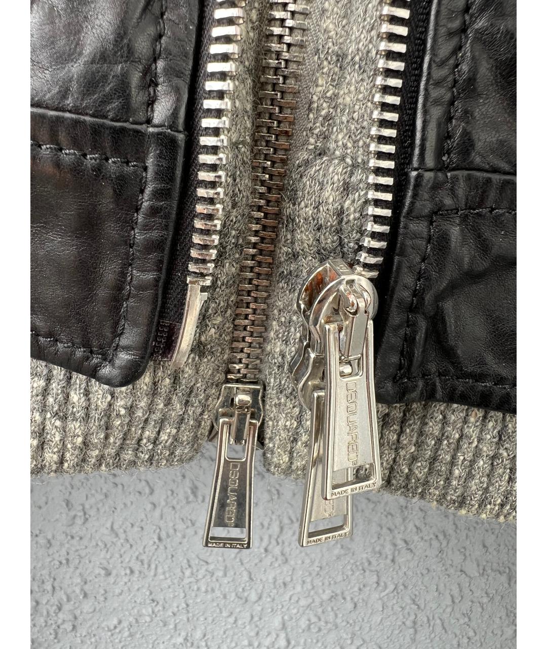 DSQUARED2 Черная кожаная куртка, фото 3