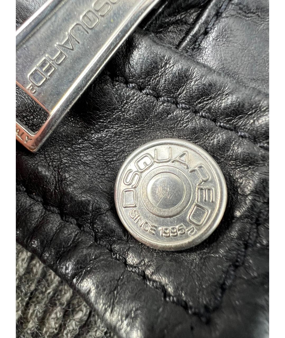 DSQUARED2 Черная кожаная куртка, фото 8