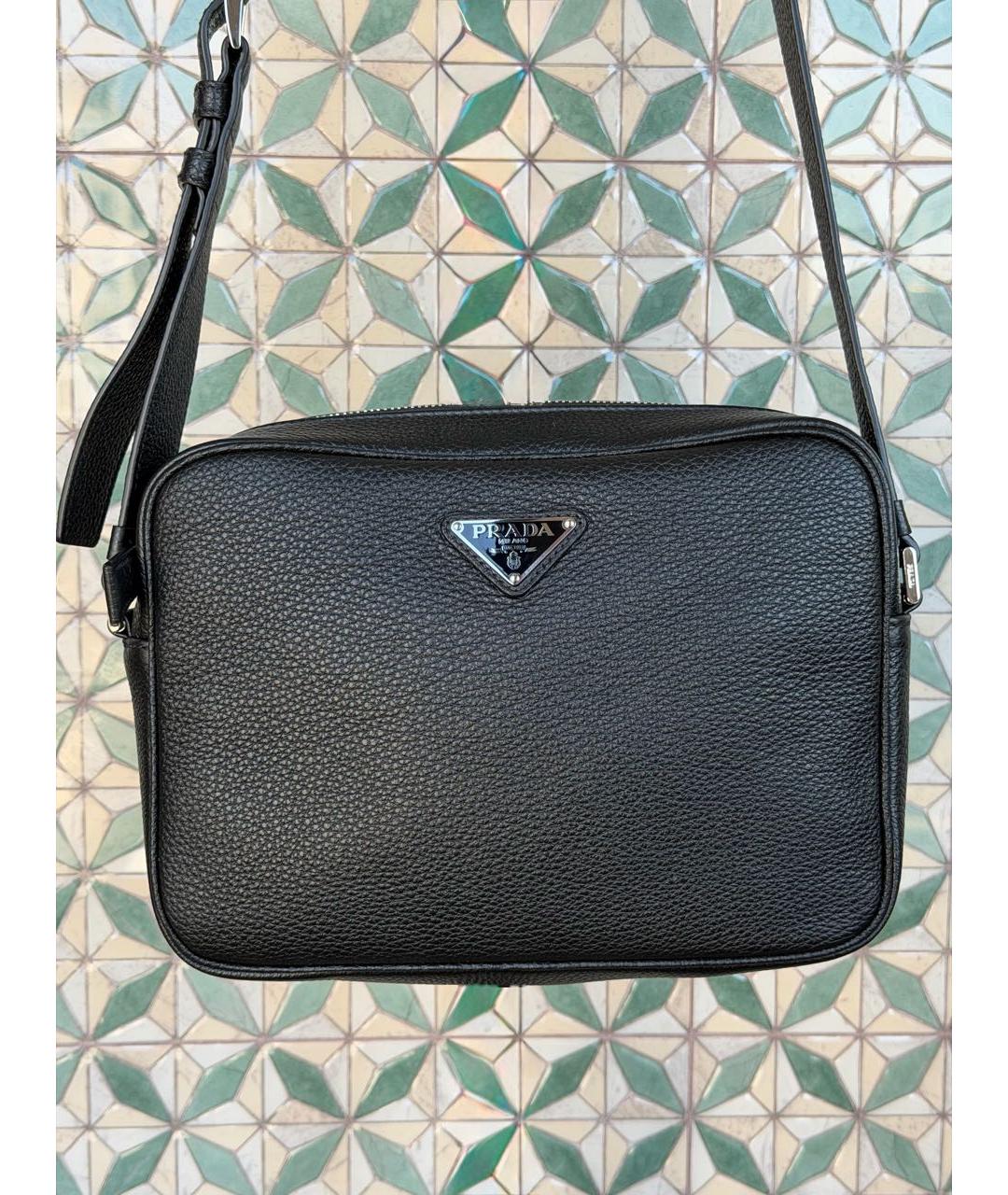 PRADA Черная кожаная сумка на плечо, фото 5