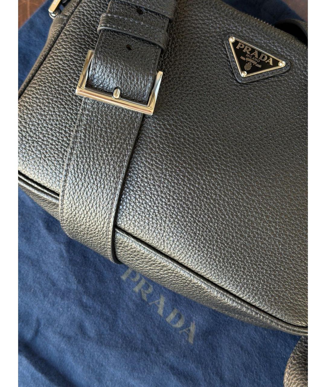 PRADA Черная кожаная сумка на плечо, фото 7