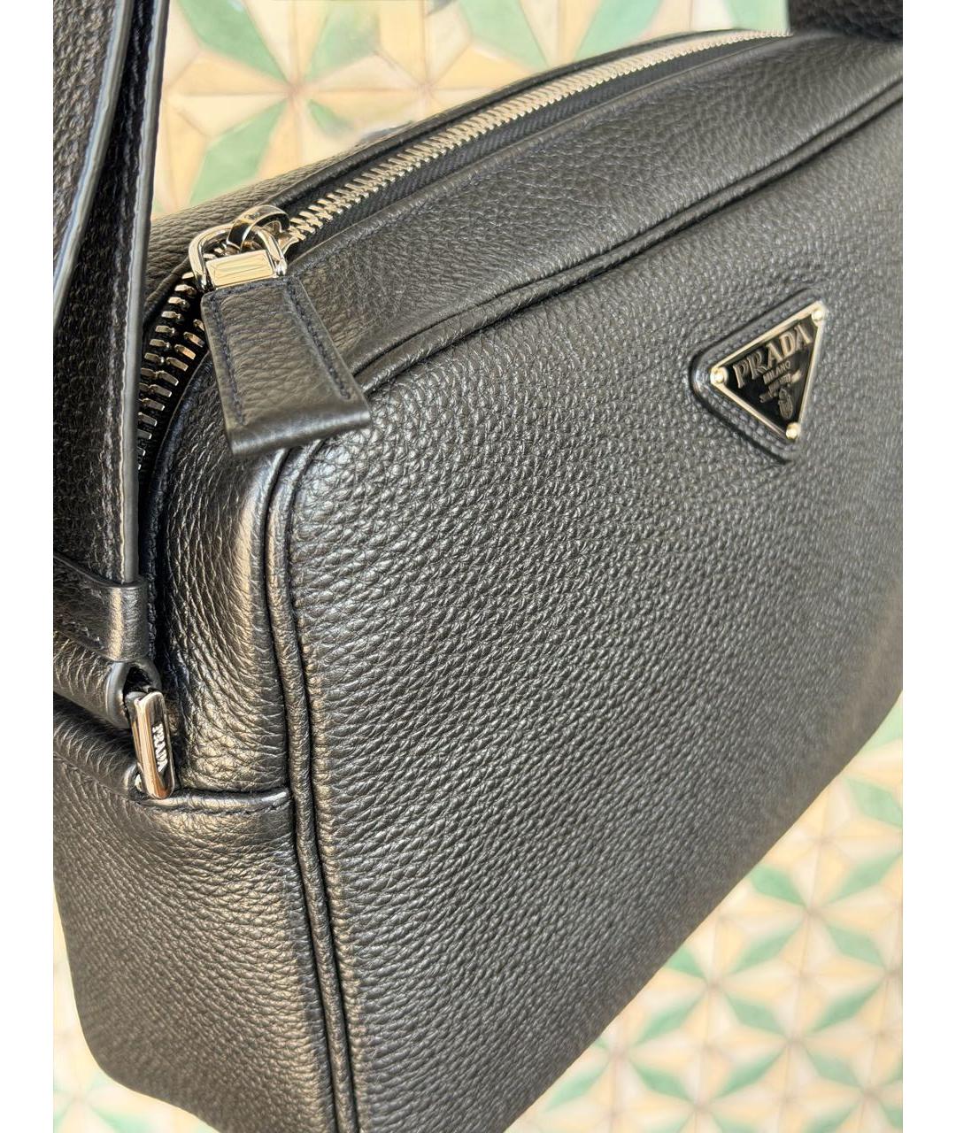 PRADA Черная кожаная сумка на плечо, фото 6