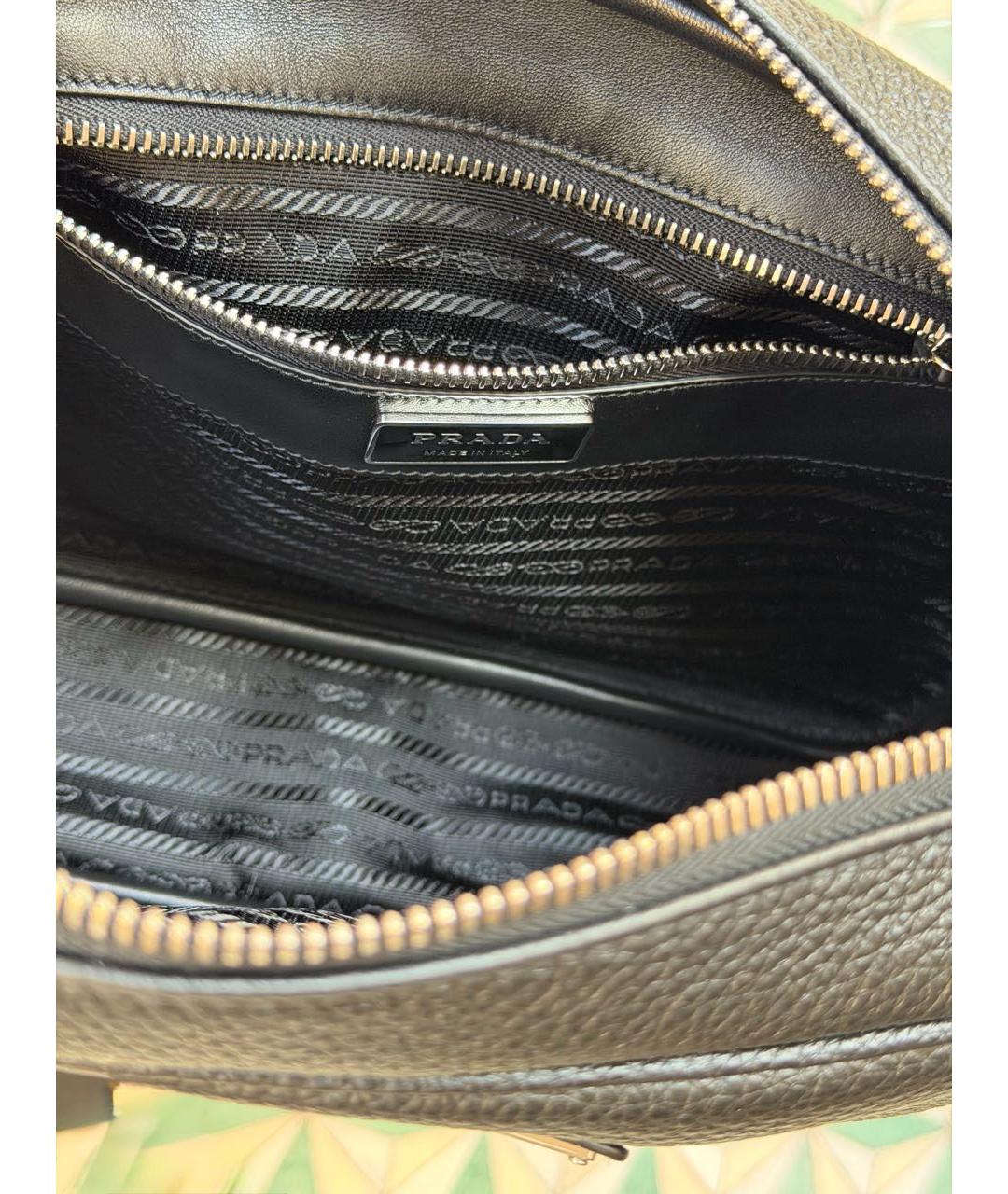 PRADA Черная кожаная сумка на плечо, фото 4