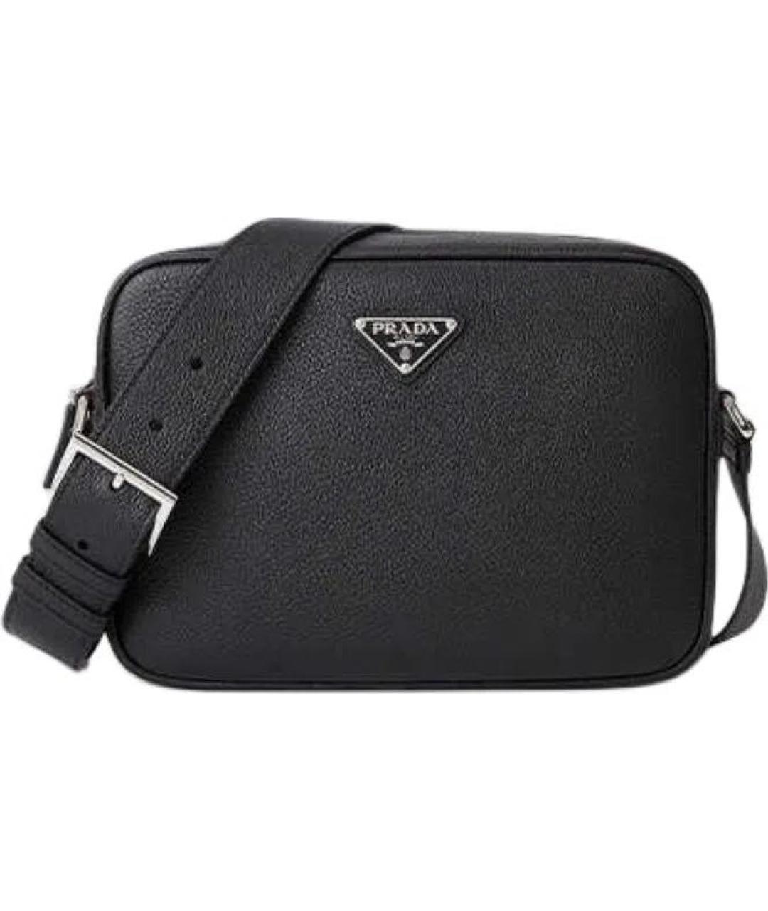 PRADA Черная кожаная сумка на плечо, фото 1