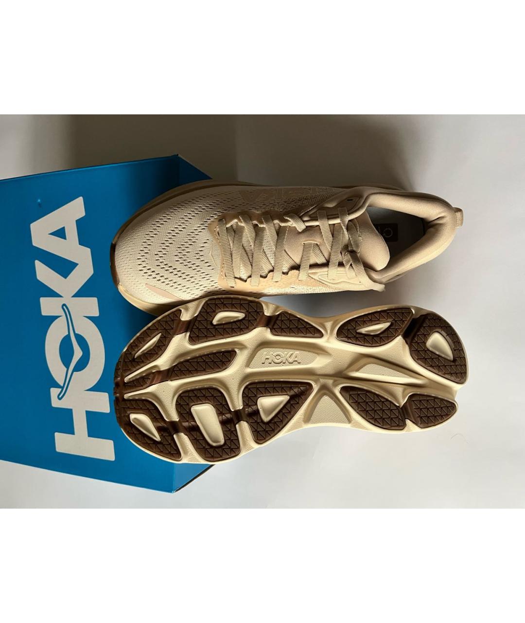 HOKA Бежевые синтетические низкие кроссовки / кеды, фото 6