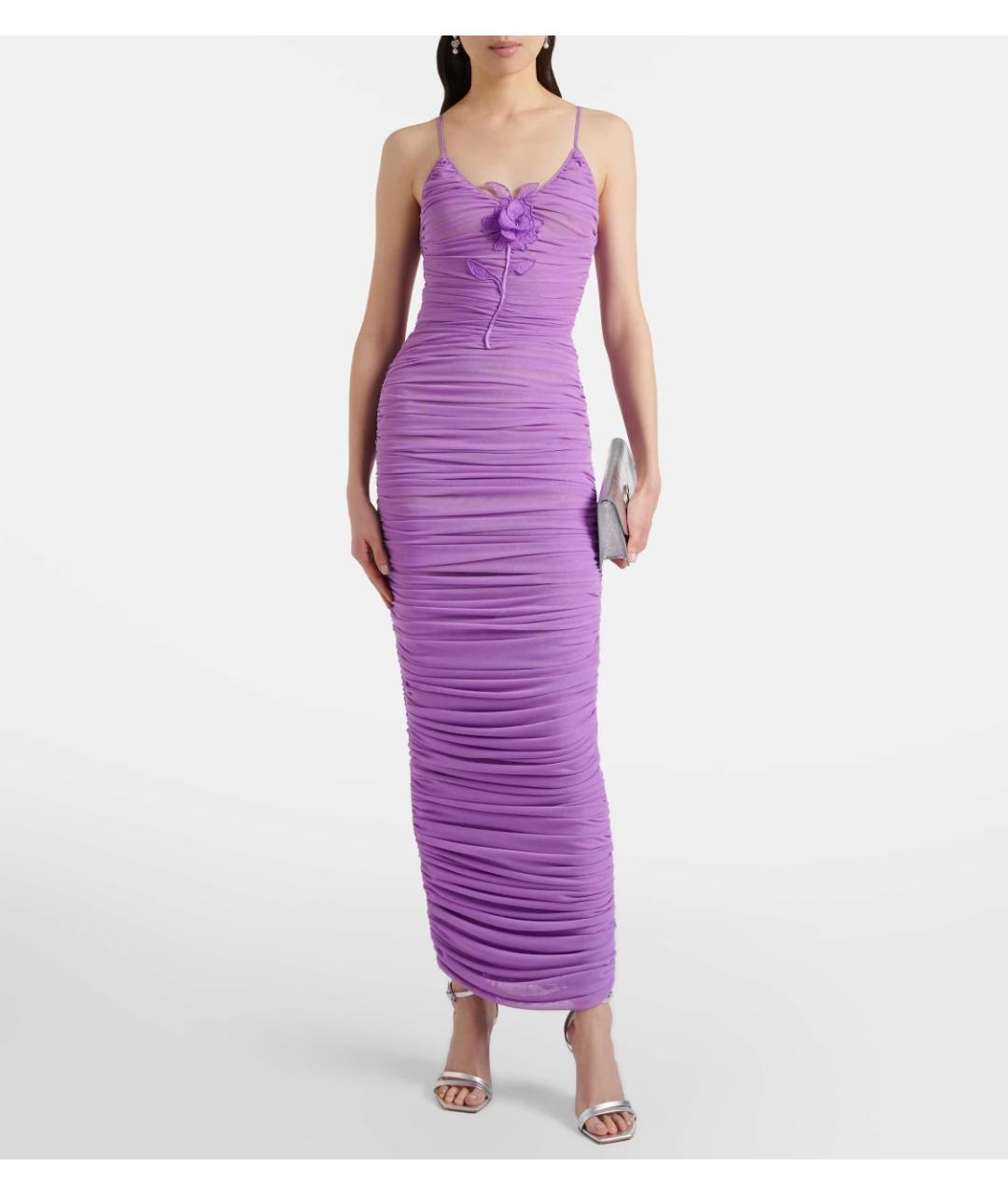 DAVID KOMA Фиолетовое полиэстеровое коктейльное платье, фото 2