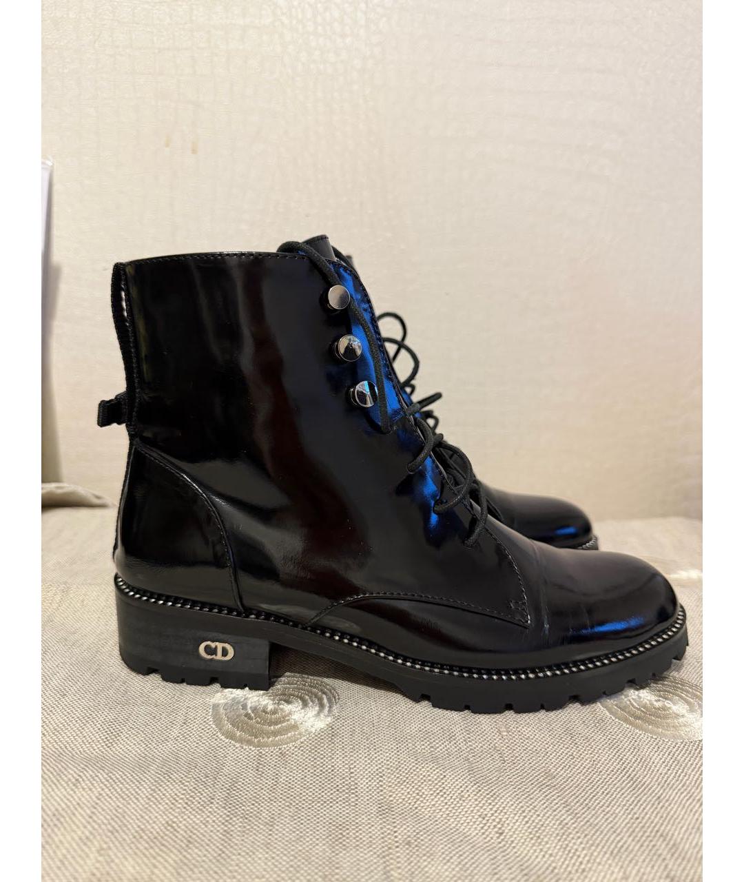 CHRISTIAN DIOR Черные ботинки из лакированной кожи, фото 8