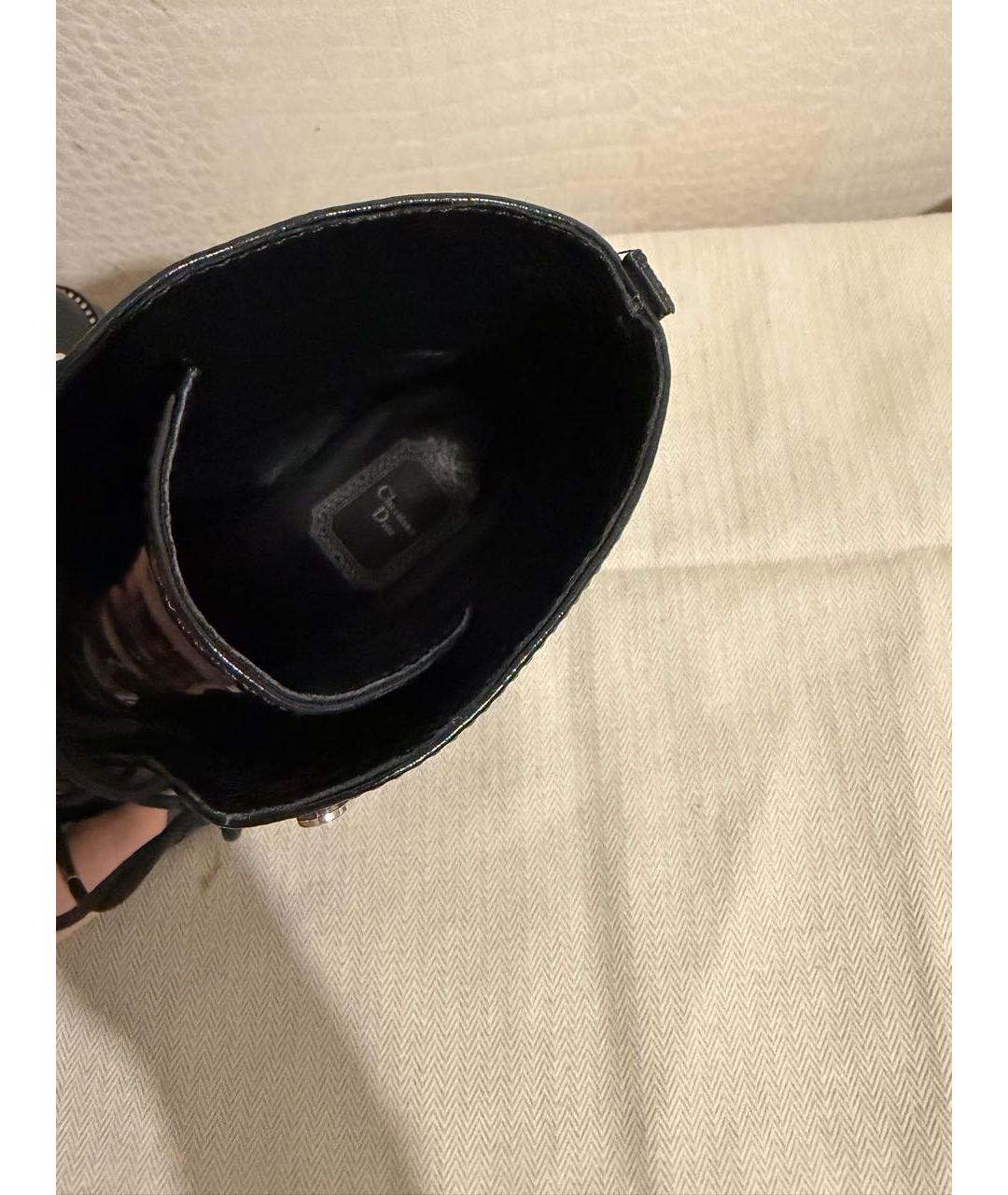 CHRISTIAN DIOR Черные ботинки из лакированной кожи, фото 6