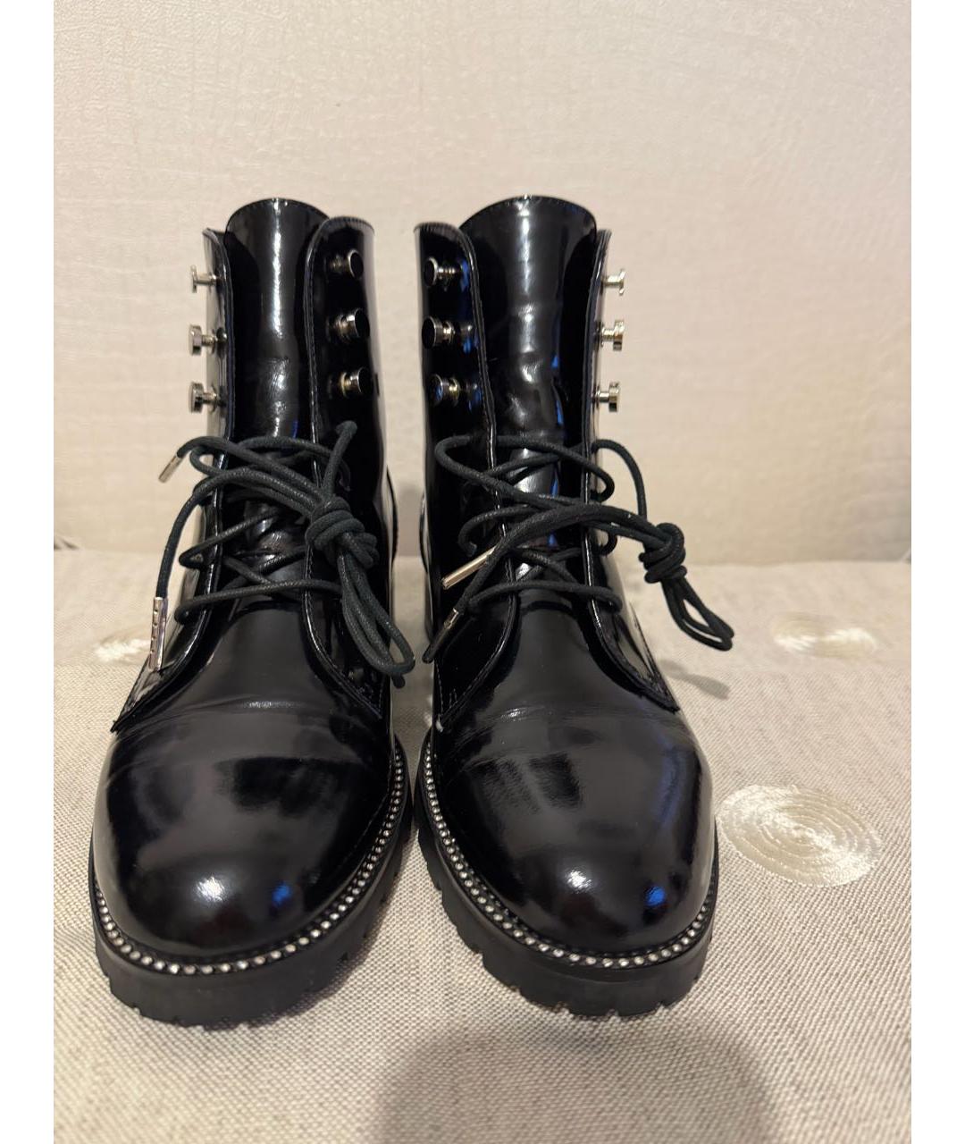 CHRISTIAN DIOR Черные ботинки из лакированной кожи, фото 2