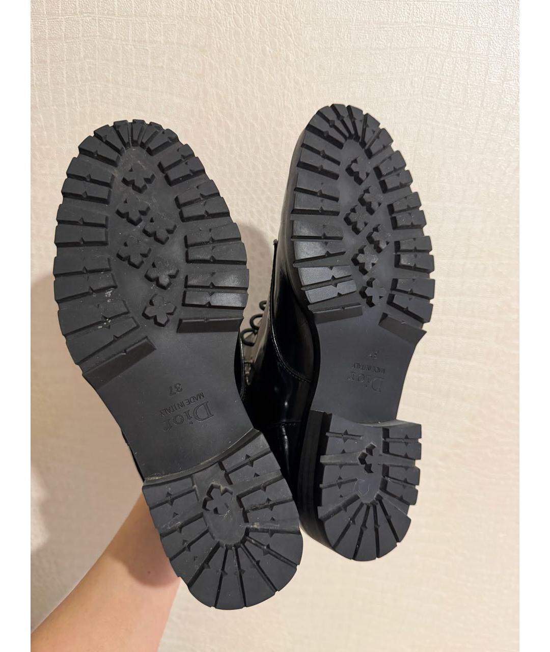 CHRISTIAN DIOR Черные ботинки из лакированной кожи, фото 7