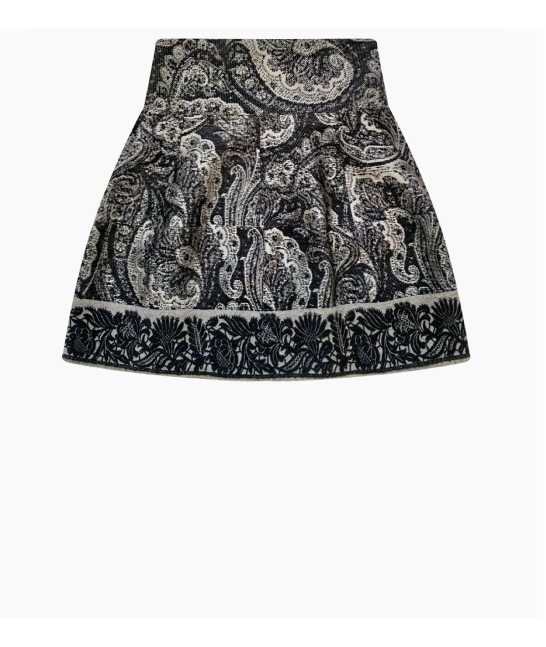 ETRO Серая шерстяная юбка миди, фото 5
