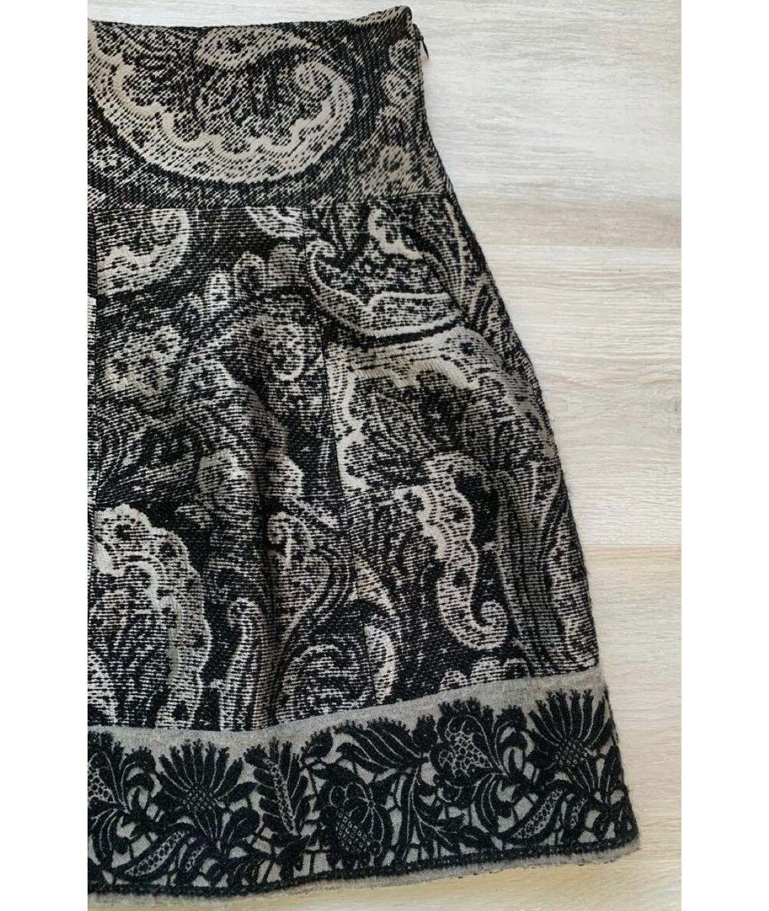 ETRO Серая шерстяная юбка миди, фото 4