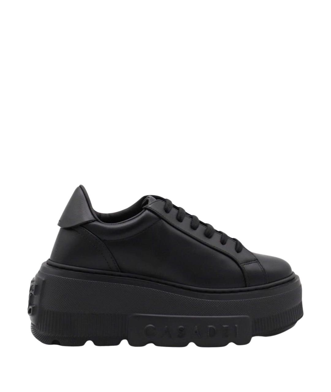 CASADEI Черные кожаные кеды, фото 1