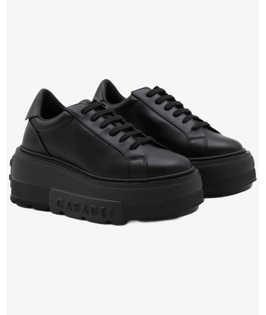 CASADEI Черные кожаные кеды, фото 2